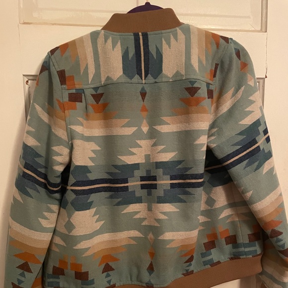 Pendleton Wool Bomber Jacket in Aqua Rio Rancho - Picture 3 of 4